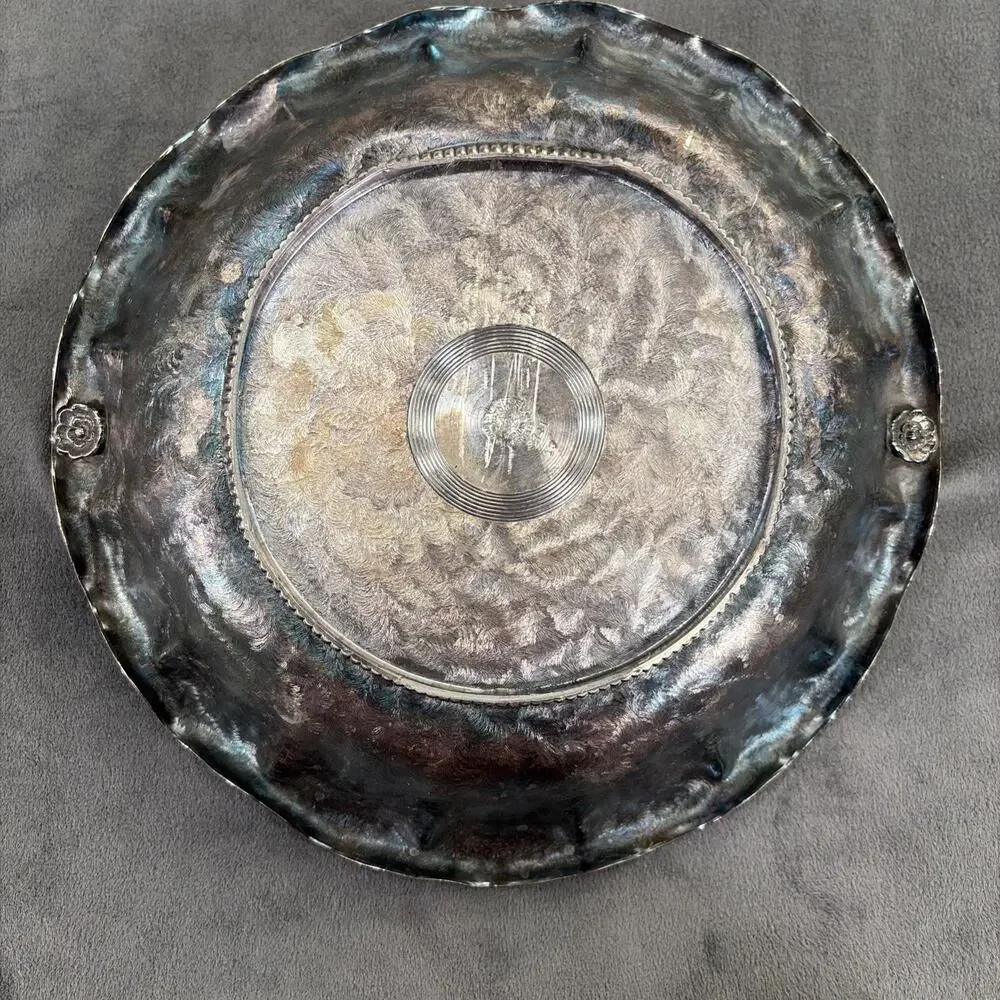 Victorian Era Ornate Bridal Basket James W Tufts Quadruple Plate #2741 FS